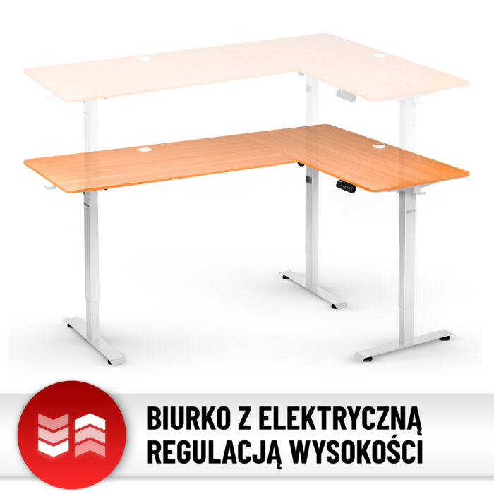 Стіл Hell's Chair Oak Wood White з електричним регулюванням кутовий 180x120 см - Зображення 7