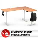 Стіл Hell's Chair Oak Wood White з електричним регулюванням кутовий 180x120 см - Зображення 10