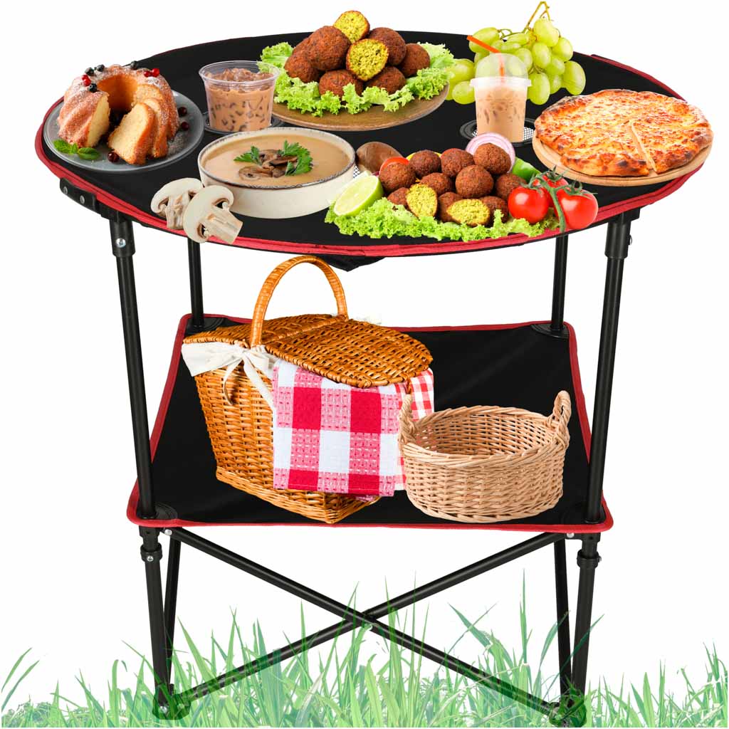 Travel-table-folding-with-cover-black-168052 Туристичний стіл LUARO з чохлом 72 см x 72 см KX3261 - Зображення 1