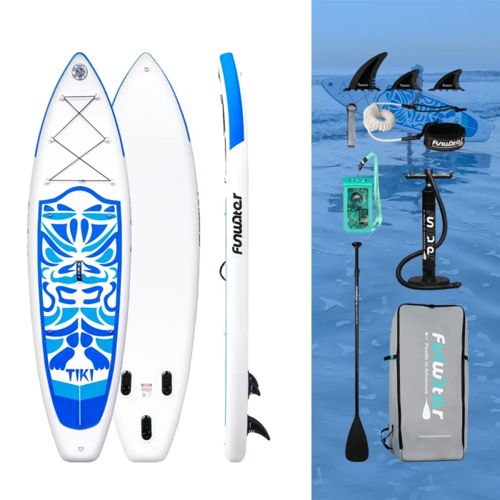 SUP-дошка надувна FunWater SUPFW05B Tiki 3,2 м (синьо-білий) - Зображення 8