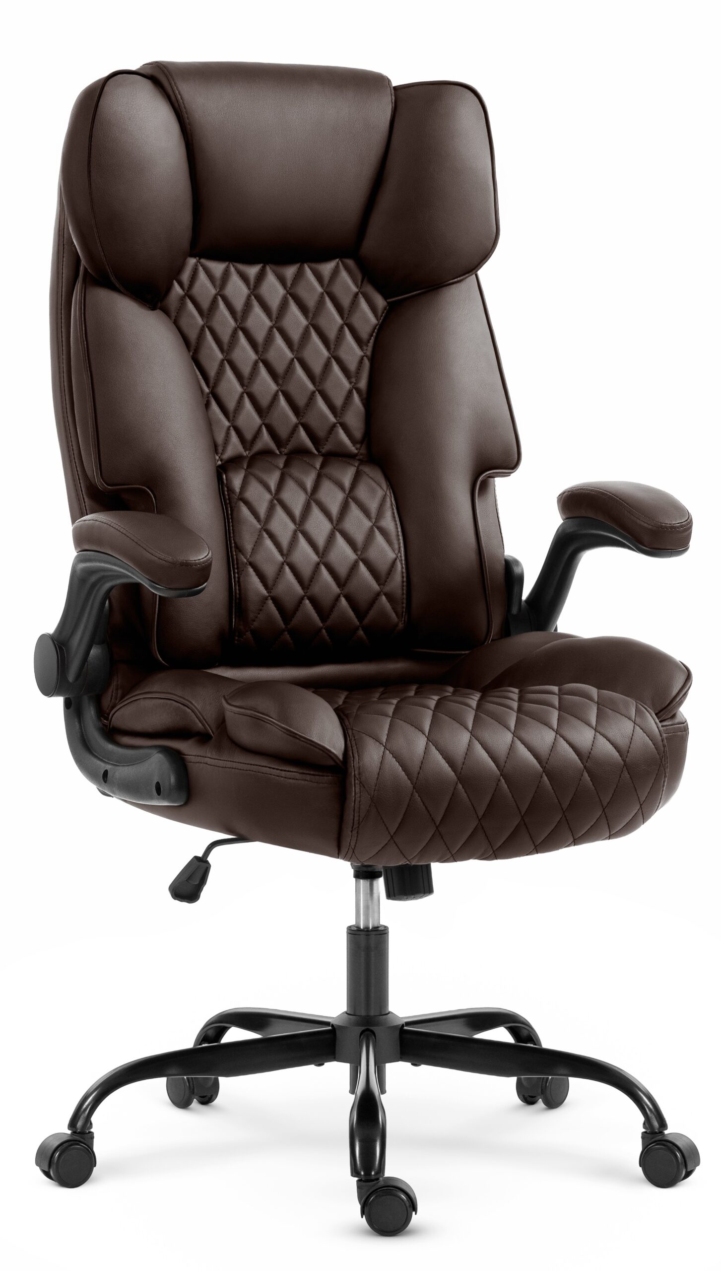 Fotel-biurowy-obrotowy-Hells-Chair-HC-1033-Brown-Brazowy-Tkanina Офісне крісло Hell's Chair HC-1033 Brown екошкіра - Зображення 1