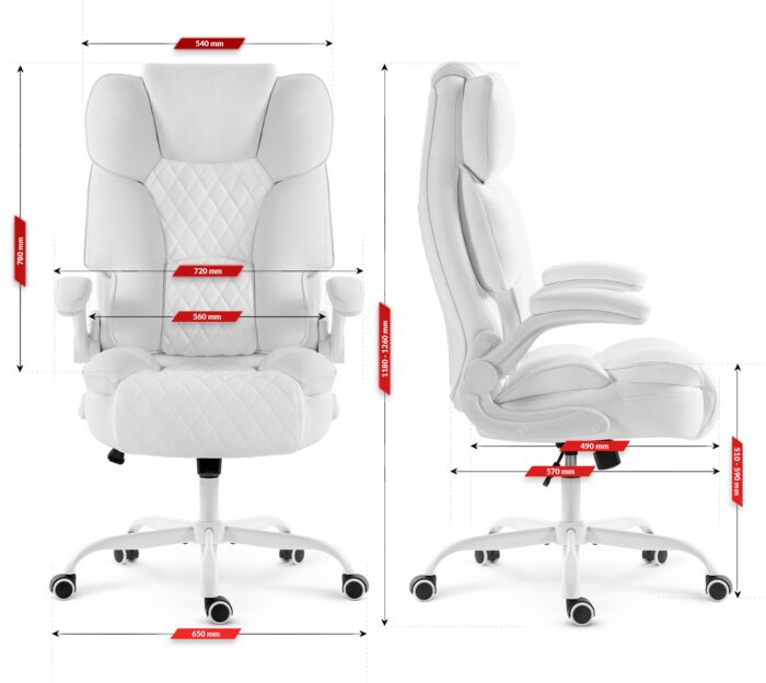 Офісне крісло Hell's Chair HC-1033 White екошкіра - Зображення 6