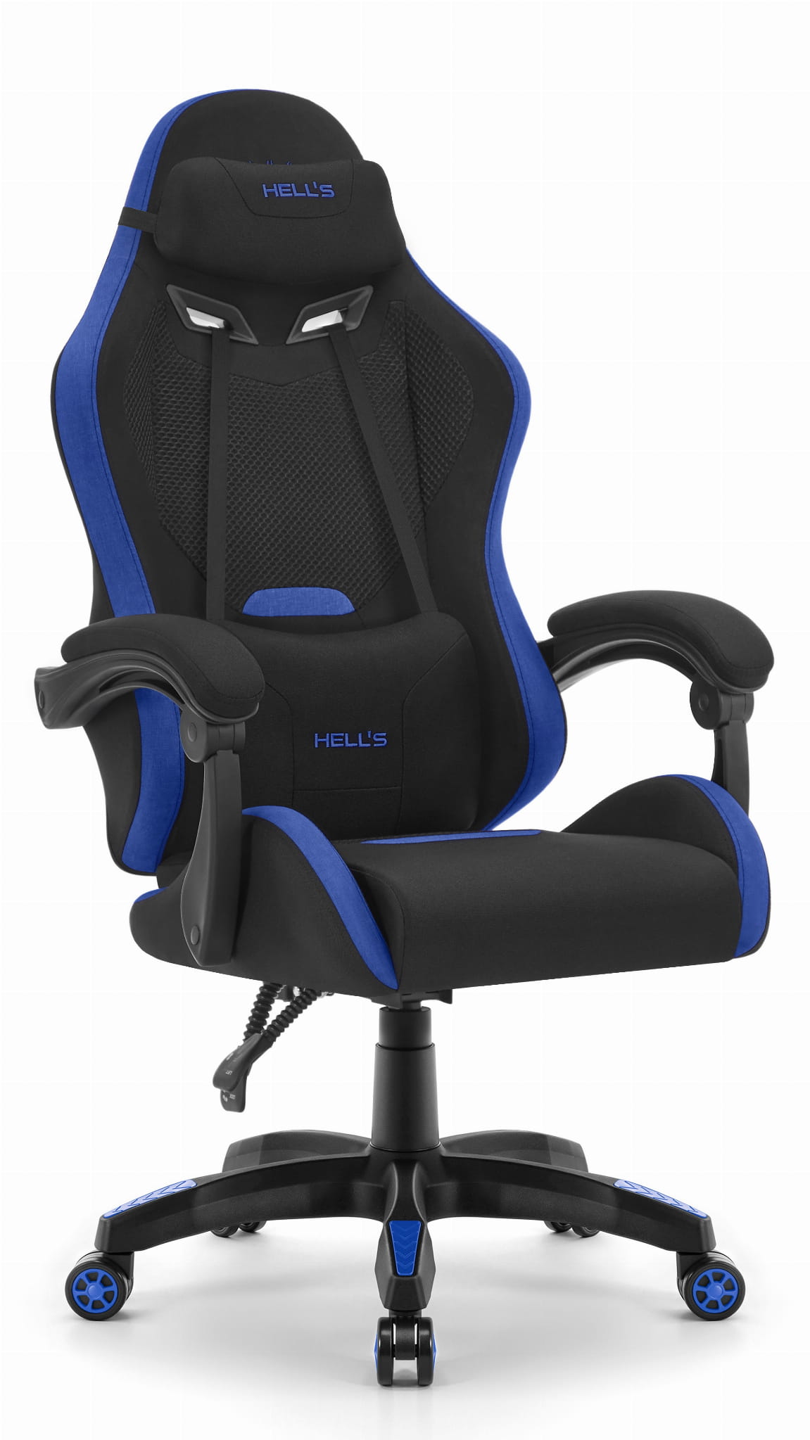 Fotel-gamingowy-Hells-Chair-HC-1012-Black-Blue-Czarny-Niebieski-Tkanina Геймерське крісло Hell's Chair HC-1012 Black Blue тканина - Зображення 1