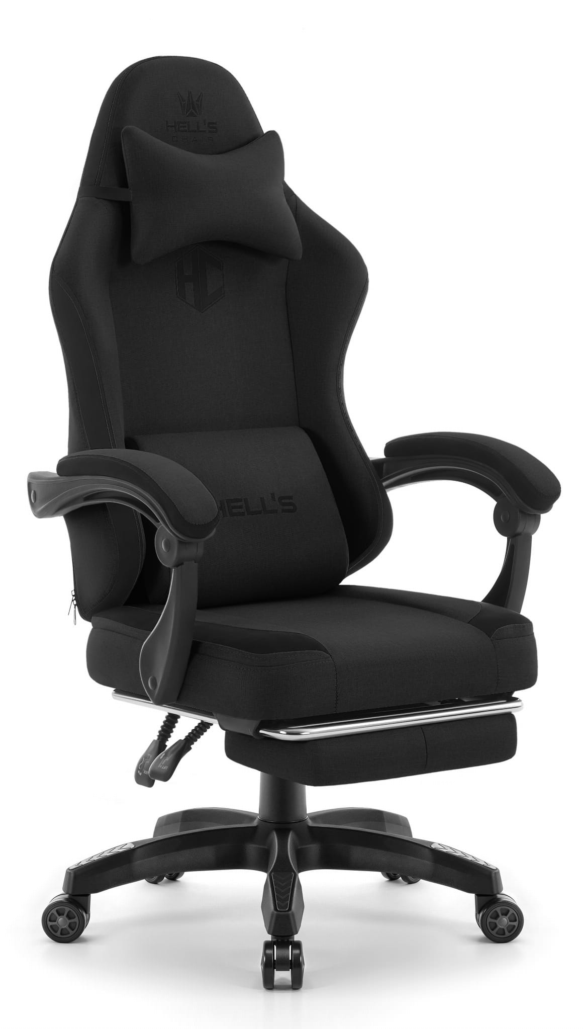 Fotel-gamingowy-Hells-Chair-HC-1016-Black-Czarny-Tkanina Геймерське крісло Hell's Chair HC-1016 Black тканина - Зображення 1