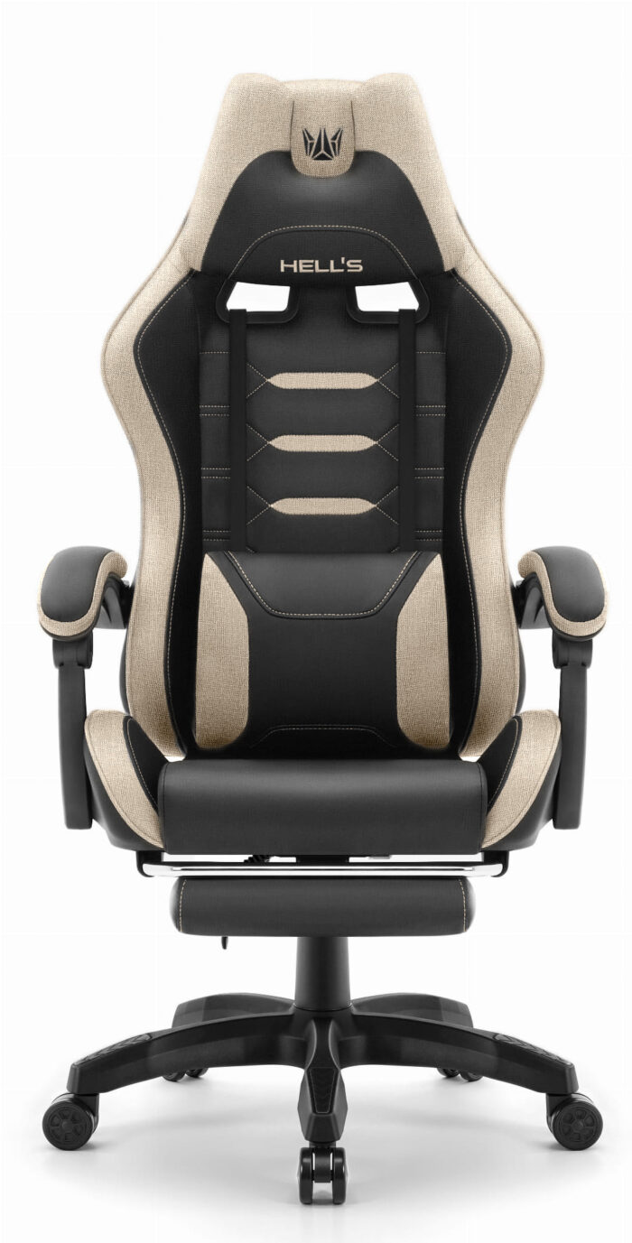 Геймерське крісло Hell's Chair HC-1039 2.0 Black Beige тканина - Зображення 2
