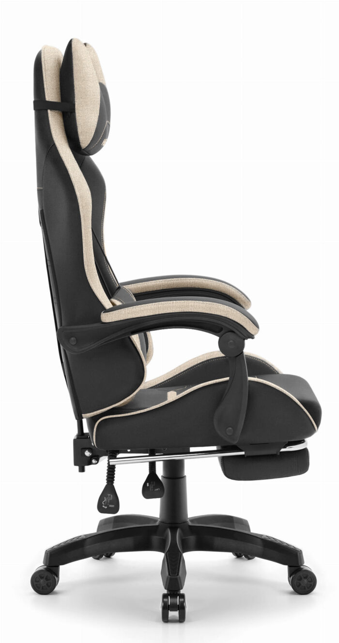Геймерське крісло Hell's Chair HC-1039 2.0 Black Beige тканина - Зображення 3