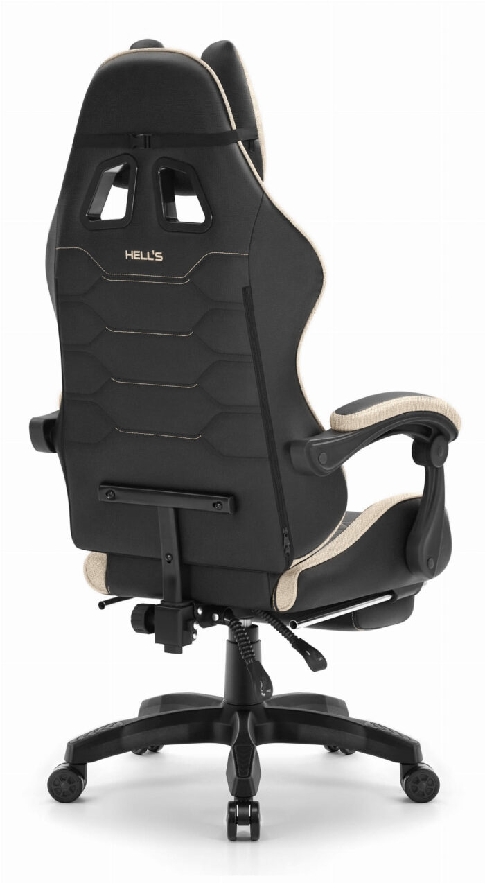 Геймерське крісло Hell's Chair HC-1039 2.0 Black Beige тканина - Зображення 4