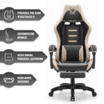 Геймерське крісло Hell's Chair HC-1039 2.0 Black Beige тканина - Зображення 5