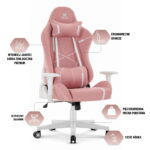 Геймерське крісло Hell's Chair HC-2001 Pink White - Зображення 10