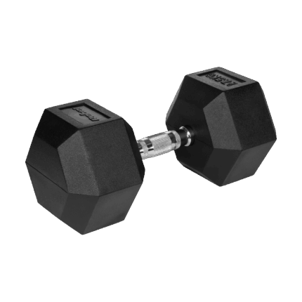 Гантель Rebel HEX 27,5 кг з гумовим покриттям міцна для силових тренувань