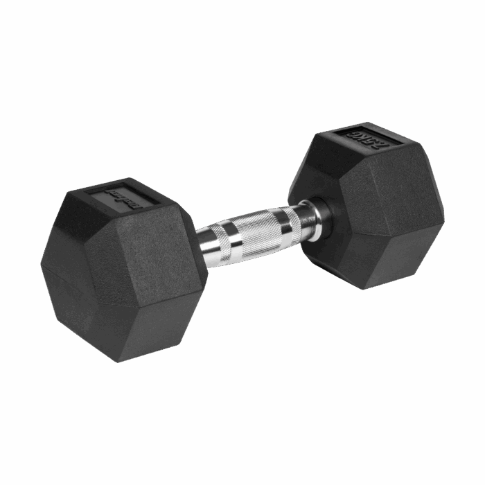 Гумовані чавунні гантелі Rebel HEX 2x7,5 кг з протиковзним покриттям - Зображення 3