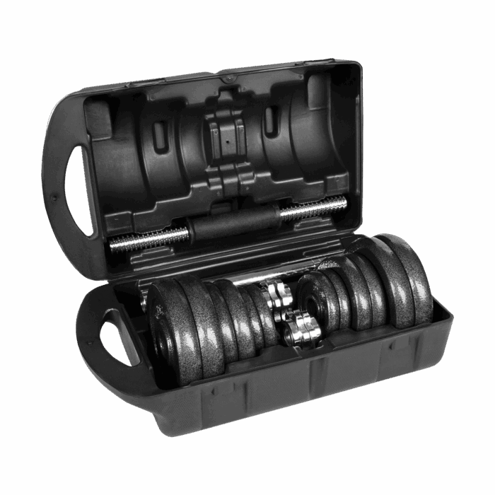 Регульовані чавунні гантелі Rebel ACTIVE 20 кг з кейсом і штангою - Зображення 5