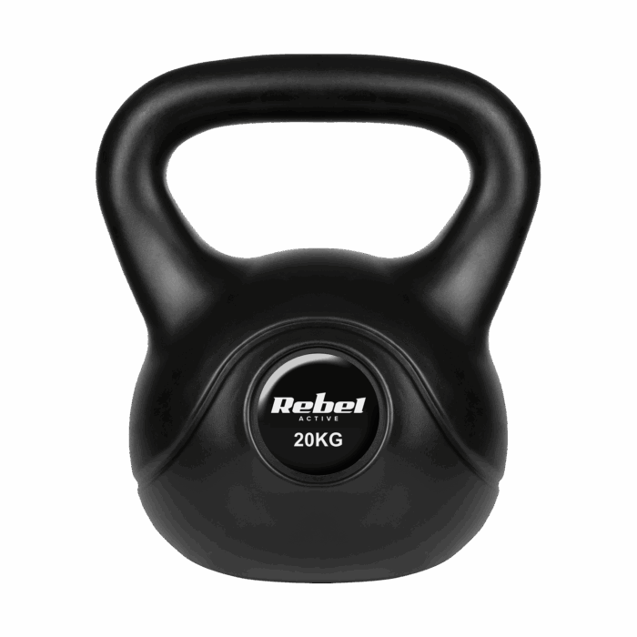 Гіря бітумінозна Rebel ACTIVE 20 кг з ПВХ покриттям і ергономічною ручкою - Зображення 2