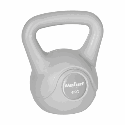 Гіря бітумінозна Rebel ACTIVE 4 кг сірого кольору з ергономічною ручкою