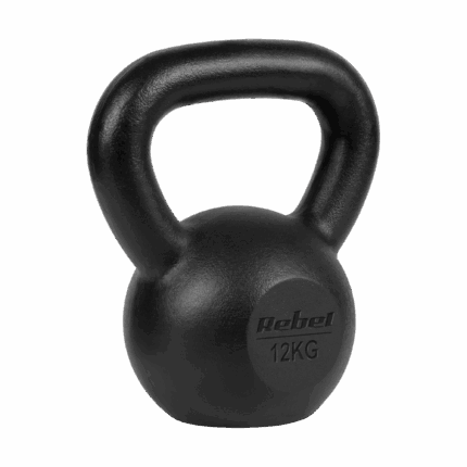 Чавунна гиря Rebel Active 12 кг з ергономічною ручкою і плоским дном
