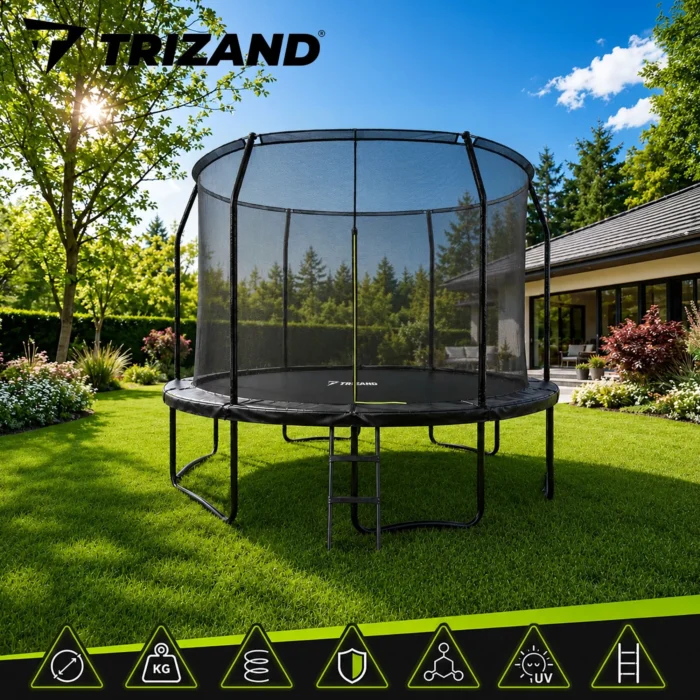 Батут Trizand 366 см з сіткою. драбинкою. 150 кг - Зображення 3
