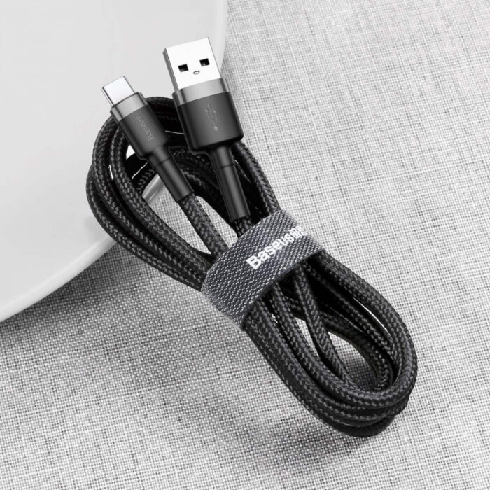 Кабель Baseus Cafule Type-C 3A (1m) black - Зображення 2