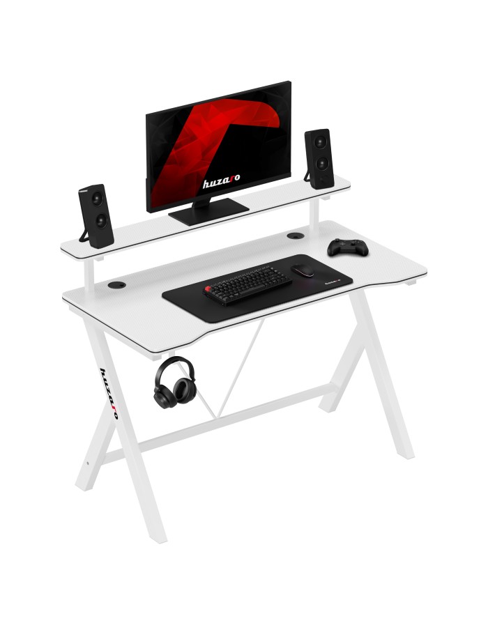huzaro-hero-19-white-gaming-desk Геймерський ігровий стіл Huzaro Hero 1.9 White - Зображення 1