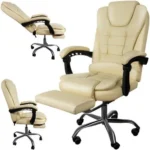 Крісло офісне Malatec 23287 з підніжкою. кремове