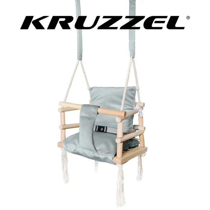 Дитяча гойдалка Kruzzel NEW H18026 сіра. до 25 кг - Зображення 2