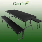 Стіл садовий складний Gardlov 180 см + 2 лавки. чорний - Зображення 16