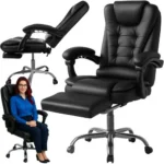 Офісне крісло Malatec 26195 з підніжкою. чорне