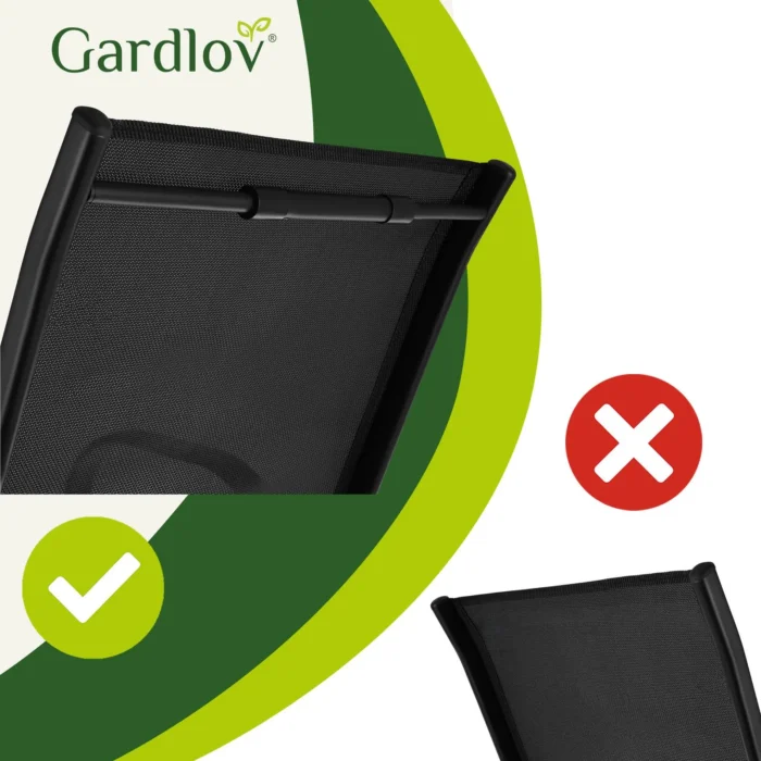 Набір садових крісел Gardlov 4 шт, чорні, сталева рама - Зображення 12
