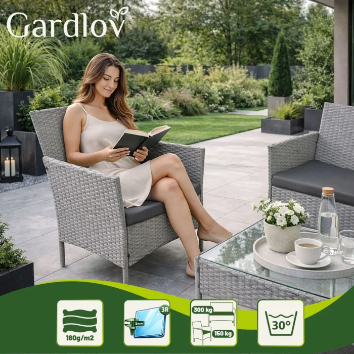 Комплект садових меблів Gardlov 26910 з техноротангу. сірий - Зображення 19