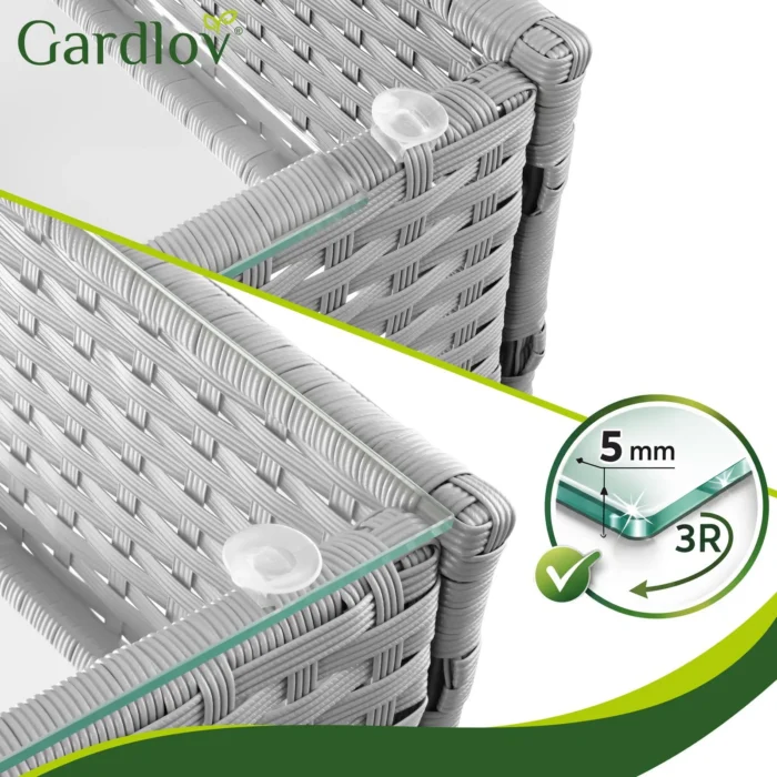 Комплект садових меблів Gardlov 26910 з техноротангу. сірий - Зображення 4