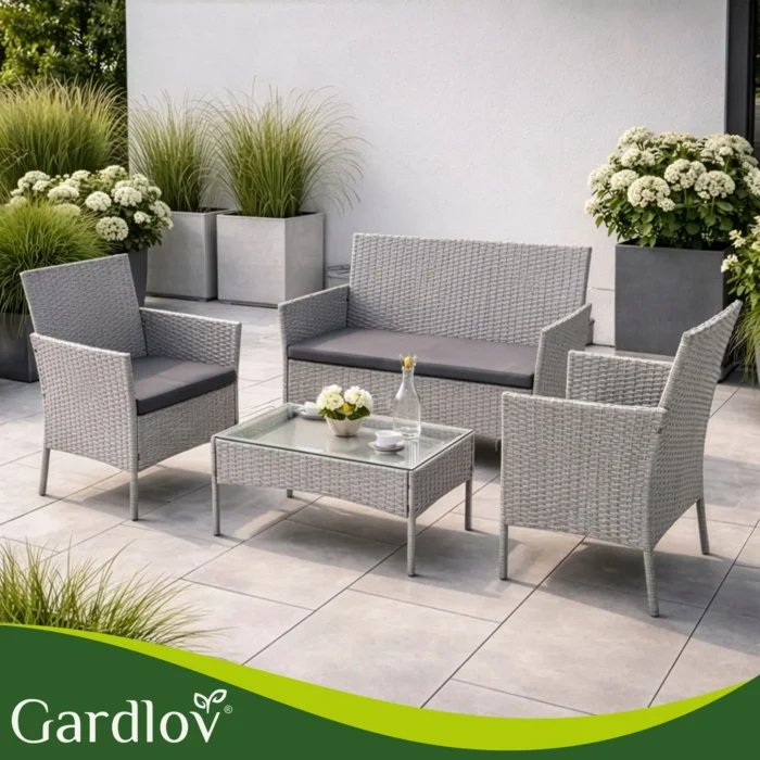 Комплект садових меблів Gardlov 26910 з техноротангу. сірий - Зображення 7