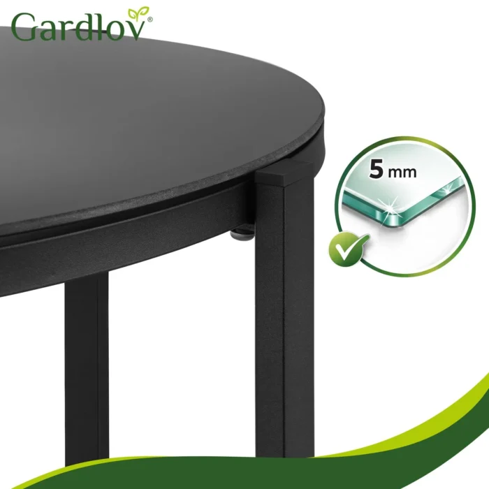 Комплект меблів для балкона Gardlov 4 елементи, чорний - Зображення 4