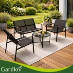 Комплект меблів для балкона Gardlov 4 елементи, чорний - Зображення 13