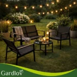 Комплект меблів для балкона Gardlov 4 елементи, чорний - Зображення 12