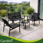 Комплект меблів для балкона Gardlov 4 елементи, чорний - Зображення 9