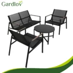 Комплект меблів для балкона Gardlov 4 елементи, чорний - Зображення 14