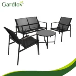 Комплект меблів для балкона Gardlov 4 елементи, чорний - Зображення 15