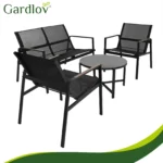 Комплект меблів для балкона Gardlov 4 елементи, чорний - Зображення 6