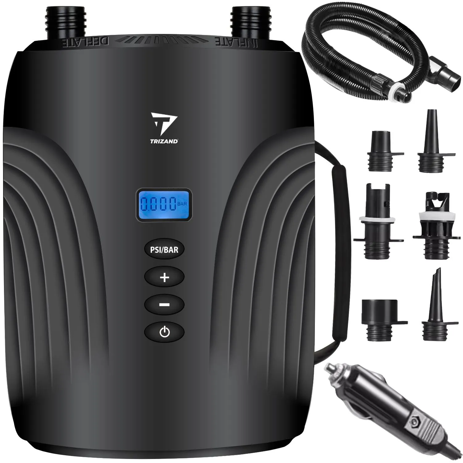 pol_pl_Pompka-Elektryczna-do-Deski-SUP-Samochodowa-Wymienne-Koncowki-Kajaka-20PSI-TRIZAND-11638_1 Електрична помпа Trizand 25262 для SUP 12V 20 PSI - Зображення 1