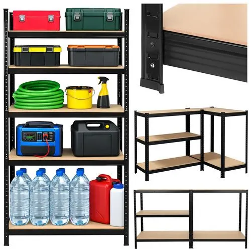 pol_pl_Regal-magazynowy-czarny-180x90x40-Bigstren-12318_1 Стелаж складський Bigstren 180x90x40 см. 5 полиць. 1000 кг - Зображення 1