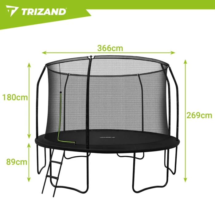 Батут Trizand 366 см з сіткою. драбинкою. 150 кг - Зображення 2