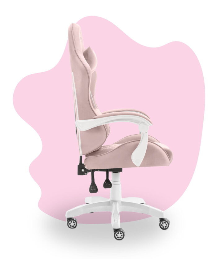 Геймерське крісло Hell's Chair HC-1000 Kids Pink White велюр - Зображення 4
