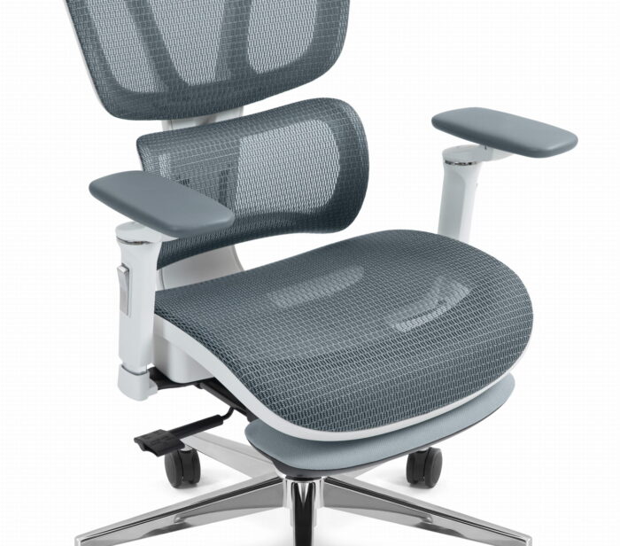 Офісне крісло Hell's Chair HC-1044 Grey White. MESH Premium - Зображення 2