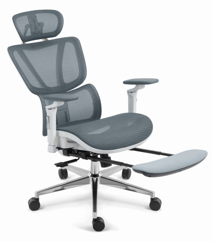 Офісне крісло Hell's Chair HC-1044 Grey White. MESH Premium - Зображення 5