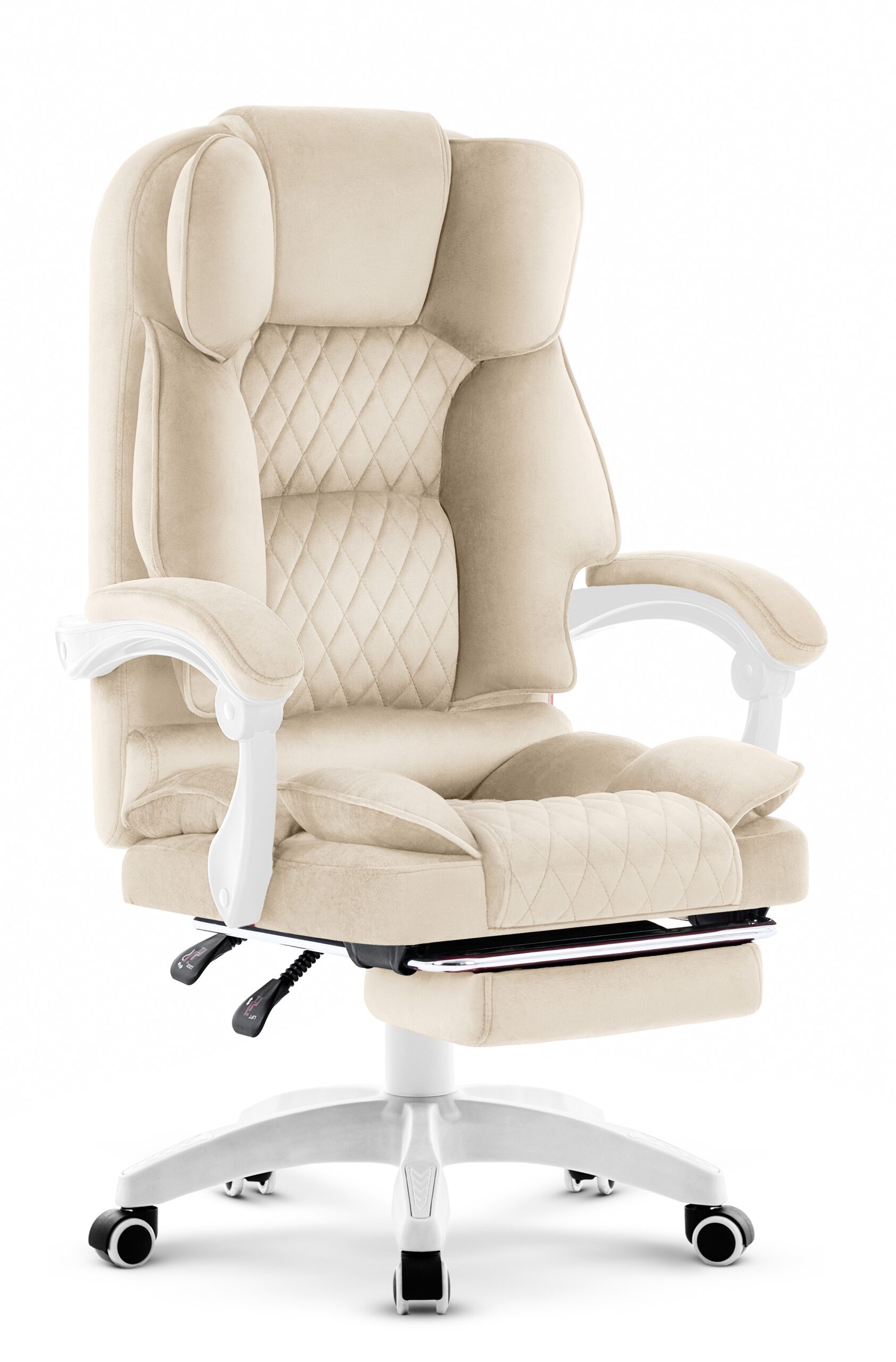 Fotel-biurowy-obrotowy-Hells-Chair-HC-1031-Bezowy-Beige-Tkanina-Welur Офісне крісло Hell's Chair HC-1031 Beige. велюрове - Зображення 1