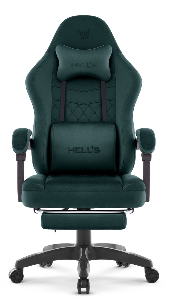 Геймерське крісло Hell's Chair HC-1015 Green велюр - Зображення 2