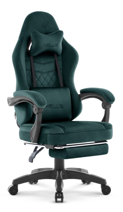 Геймерське крісло Hell's Chair HC-1015 Green велюр