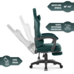 Геймерське крісло Hell's Chair HC-1015 Green велюр - Зображення 8