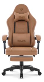 Геймерське крісло Hell's Chair HC-1015 Light Brown. екошкіра - Зображення 2