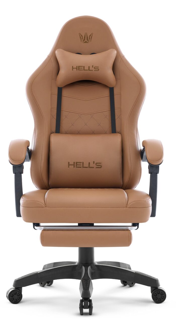 Геймерське крісло Hell's Chair HC-1015 Light Brown. екошкіра - Зображення 2