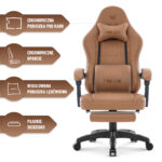Геймерське крісло Hell's Chair HC-1015 Light Brown. екошкіра - Зображення 7